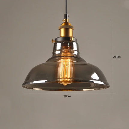 Original nordische Industrie-Pendelleuchte aus Glas