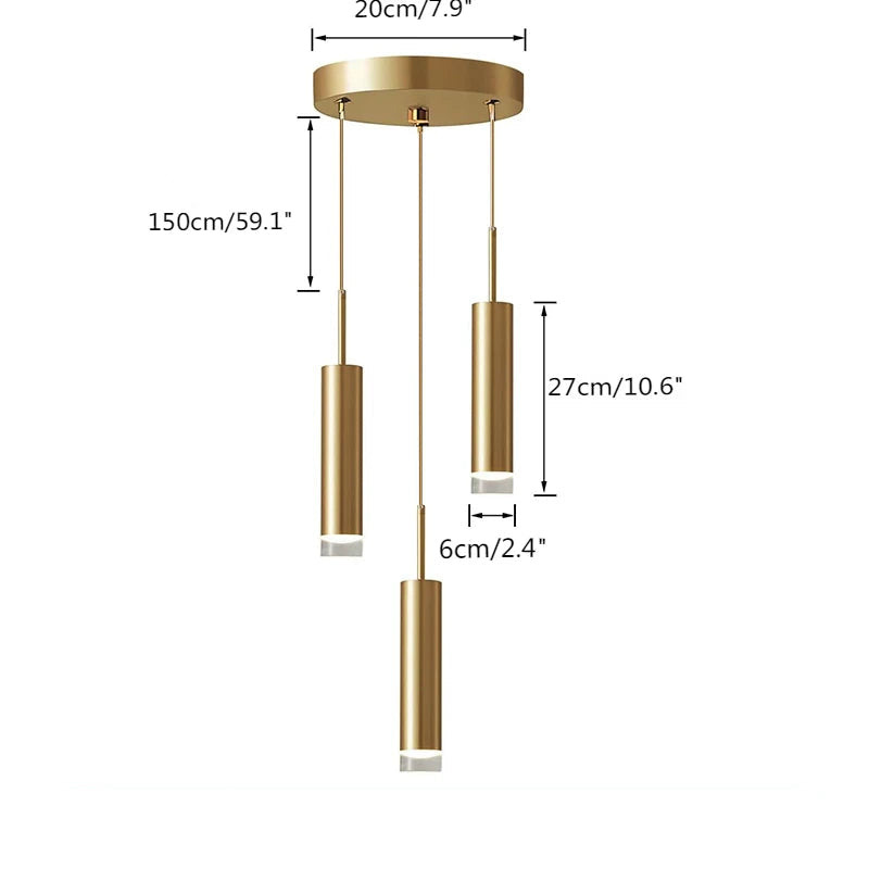 Modern Design Gold Tube Suspension