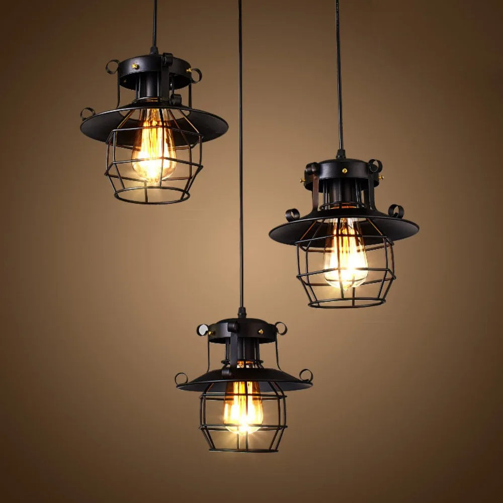 Black Retro Industrial Aluminum Pendant Light