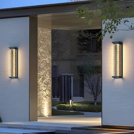 Applique Murale Extérieure Inox Effet Ondulé