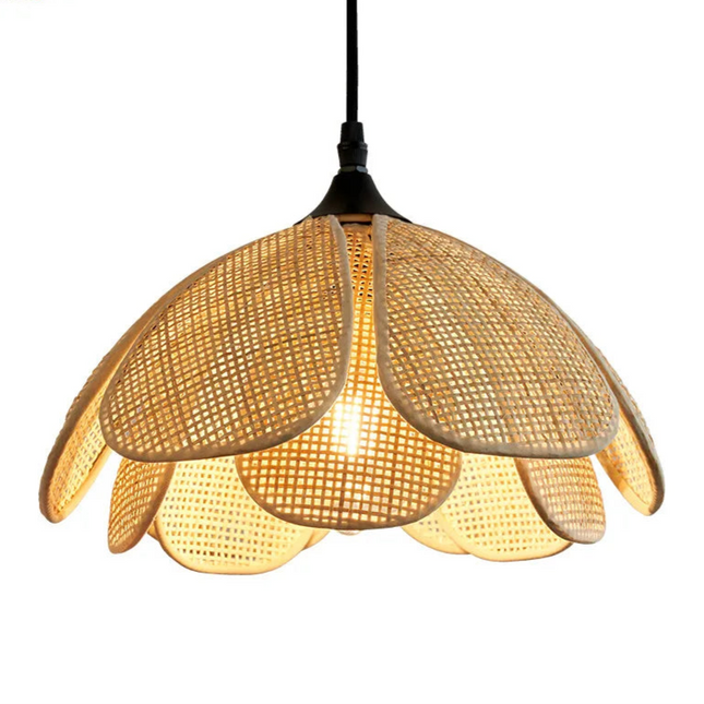 Handmade Rattan Petal Hanging Lamp