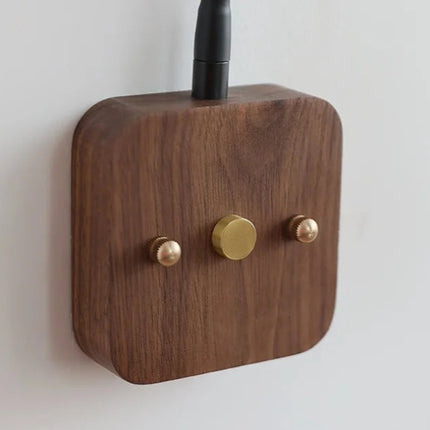 Adjustable Wall Light Cylinder Natural Wood