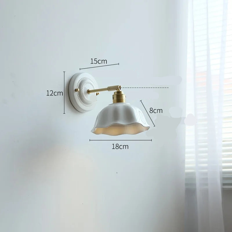 Lampe Blanche Céramique et Cuivre Orientable