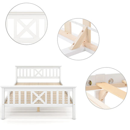 Single bed 90x200 – Solid wood frame with slatted base