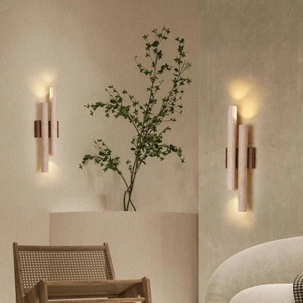 Double Natural Stone Wall Sconce