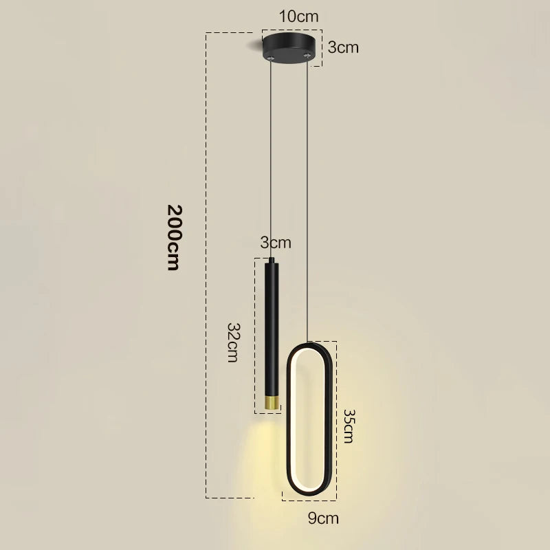 Doppelte nordische minimalistische LED-Pendelleuchte