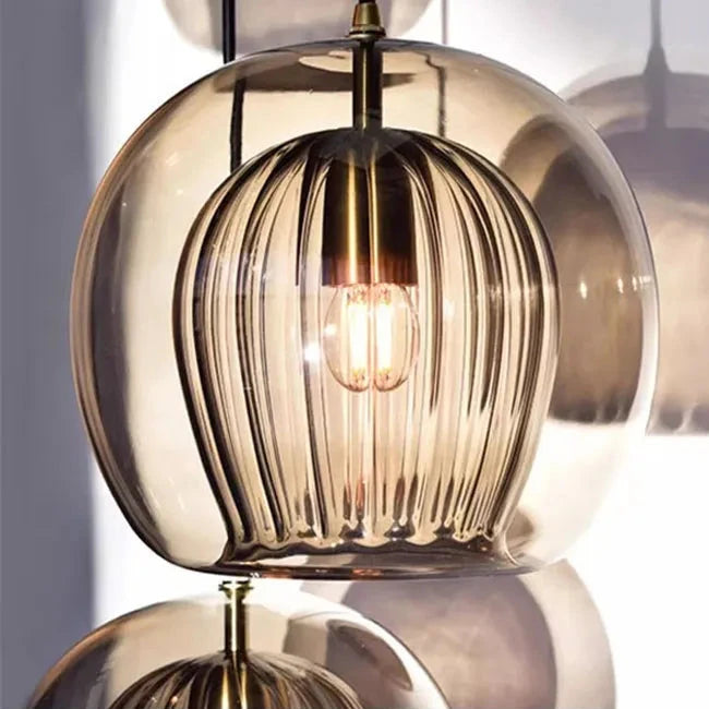 Nordic Design LED Double Glass Pendant Light