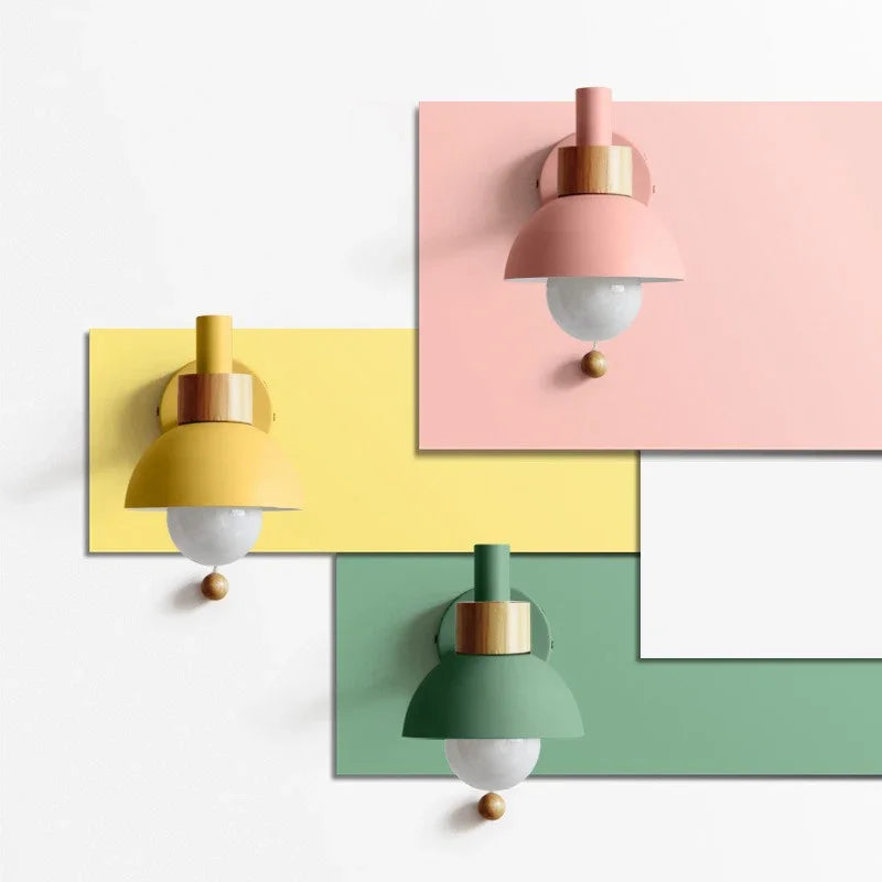 Modern Colorful Macaron Wall Light with Chain