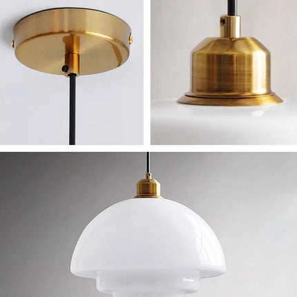 Nordic Elegant Cream Glass Pendant Light