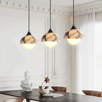 Natural Black Marble Hanging Lamp