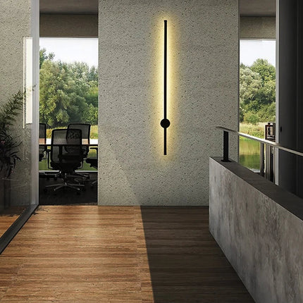 Modern Black Linear Outdoor Wall Light