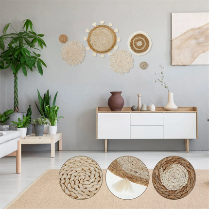Böhmisches Rattan-Wanddekor-Set