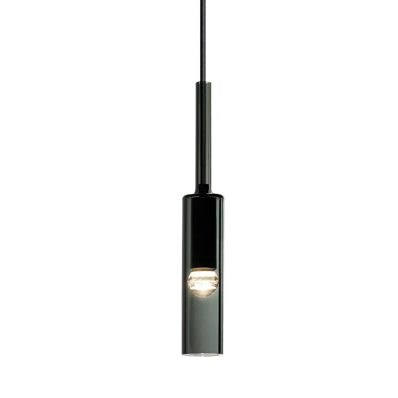 Lampe Suspendue Tube de Verre Noir