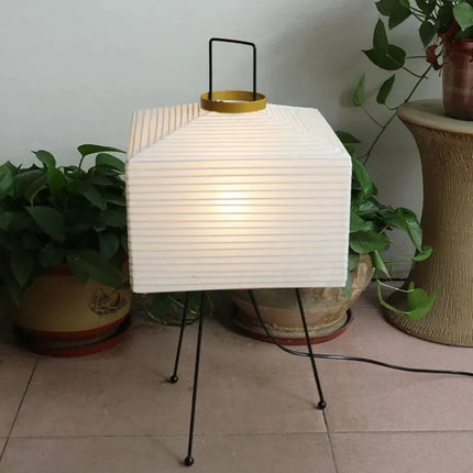 Japanese Rice Paper Lamp on Stand