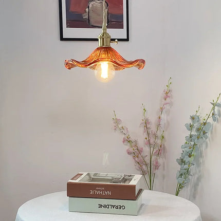 Nordic Flower Colored Glass Pendant Light