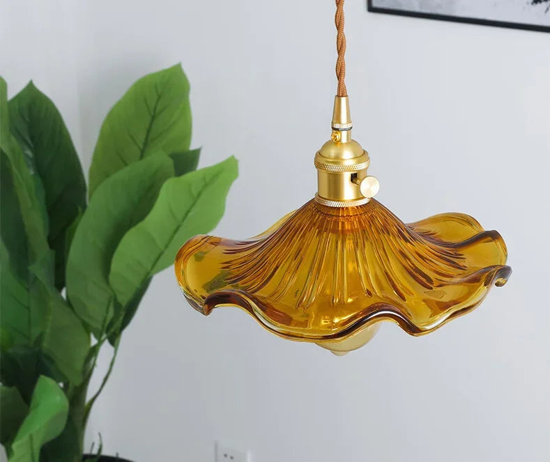 Nordic Design Colorful Glass Flower Pendant Light