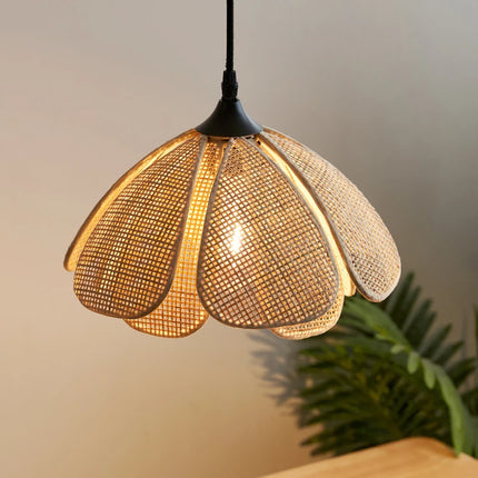 Handmade Rattan Petal Hanging Lamp