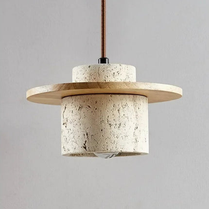 Suspension Travertin Naturel et Bois
