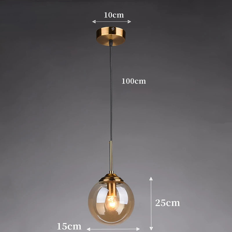 Nordic Glass LED Water Drop Pendant Light