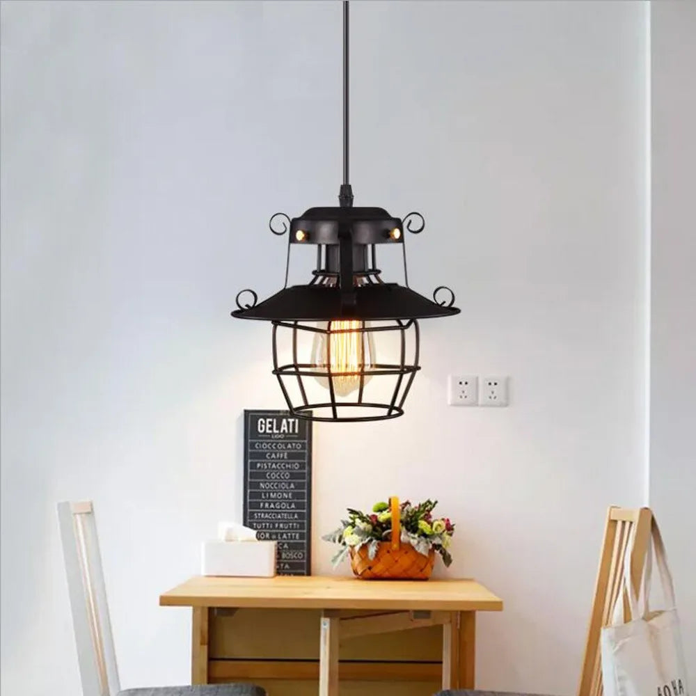 Black Retro Industrial Aluminum Pendant Light