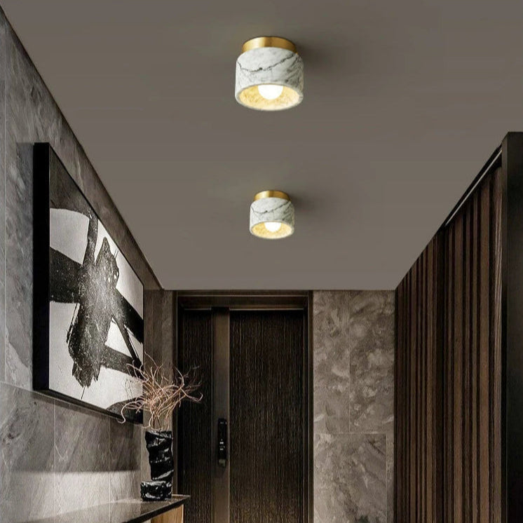 Circular Nordic Marble Ceiling Light