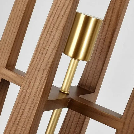 Lampadaire japonais en bois massif style nordique