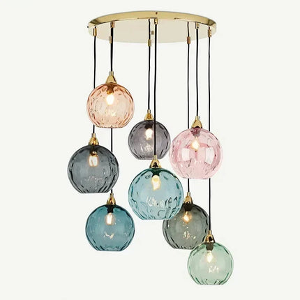 Modern Nordic Colorful Stained Glass Pendant Light