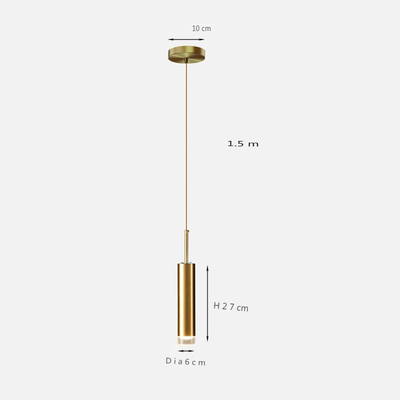 Modern Design Gold Tube Suspension