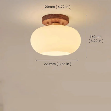 Moderne runde LED-Deckenleuchte aus Holz