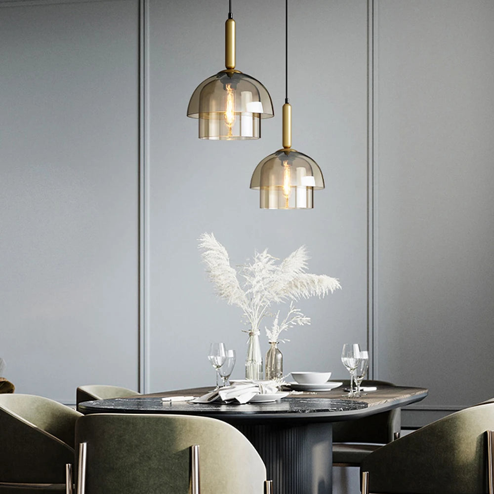 Nordic Minimalist Glass Layer Pendant Light