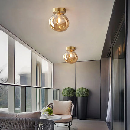 Nordische minimalistische LED-Deckenleuchte aus Glas