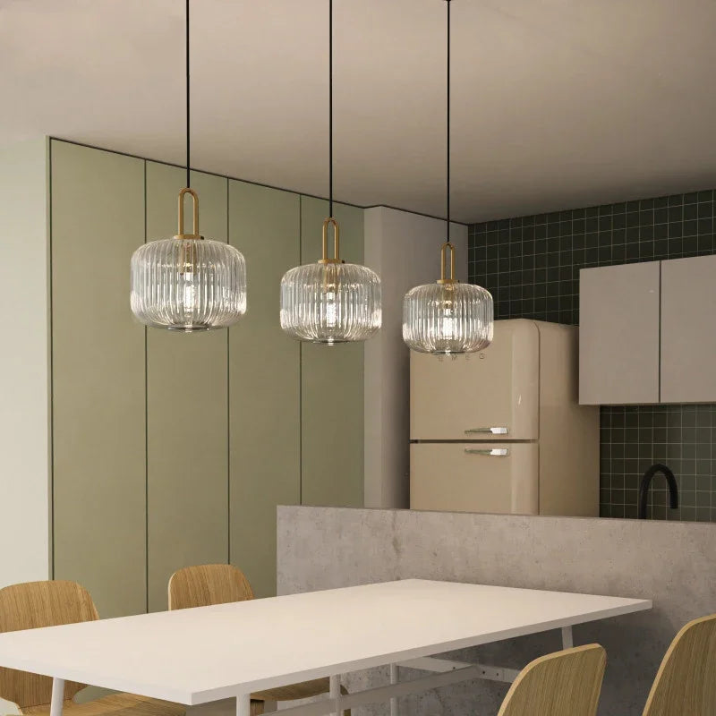 Nordic Golden LED Glass Pendant Light