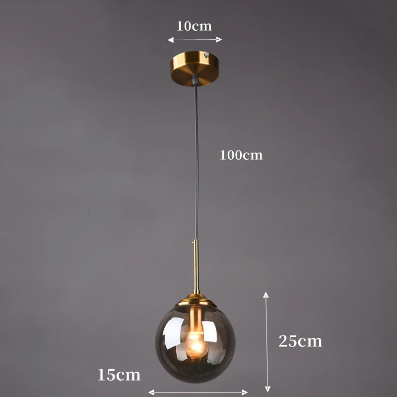 Nordic Glass LED Water Drop Pendant Light