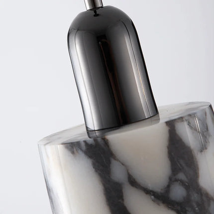 Modern Black Marble Circular Pendant Light