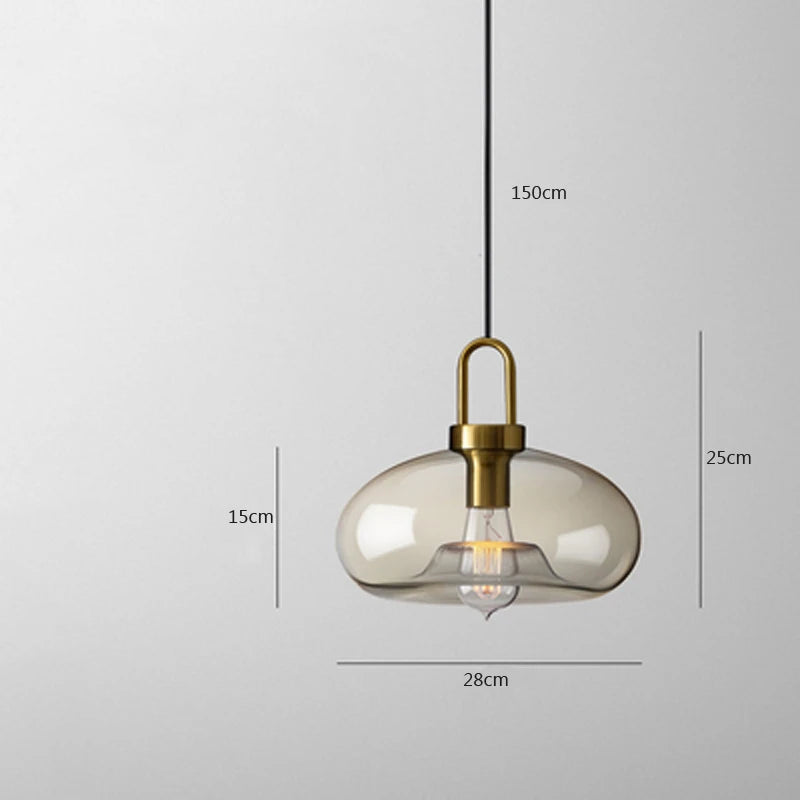 Modern Nordic Design Glass Golden Hook Pendant Light