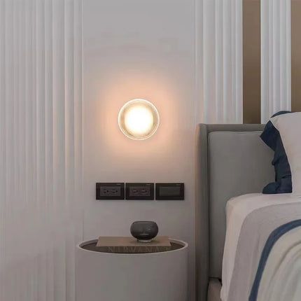 Runde Wandleuchte aus Vintage-Grau-Acryl