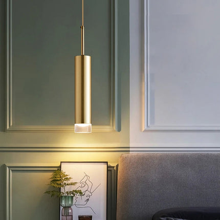 Modern Design Gold Tube Pendant Light