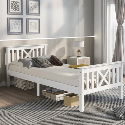 Single bed 90x200 – Solid wood frame with slatted base