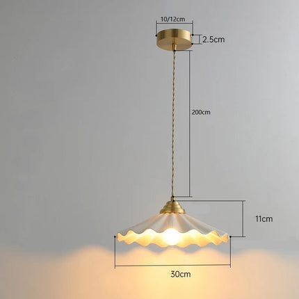 Vintage Wavy Ceramic Hanging Lamp