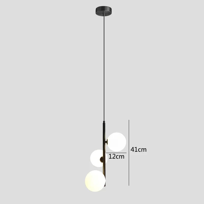 Nordische moderne LED-Pendelleuchte mit vertikalem Arm