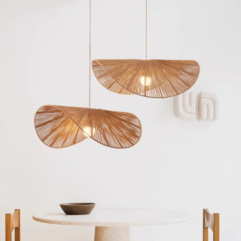 Handmade rattan pendant light