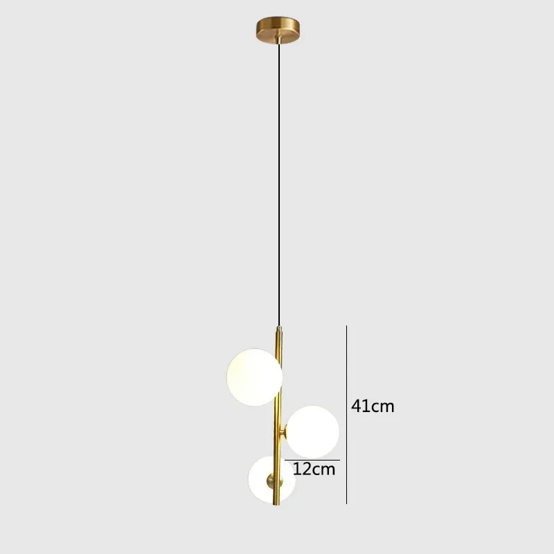 Nordische moderne LED-Pendelleuchte mit vertikalem Arm