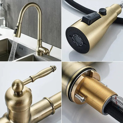 Antiker Messinghahn im Vintage-Design