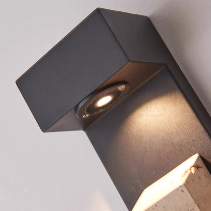 Modern Outdoor Wall Light in Natural Stone