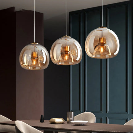 Nordische minimalistische LED-Deckenleuchte aus Glas