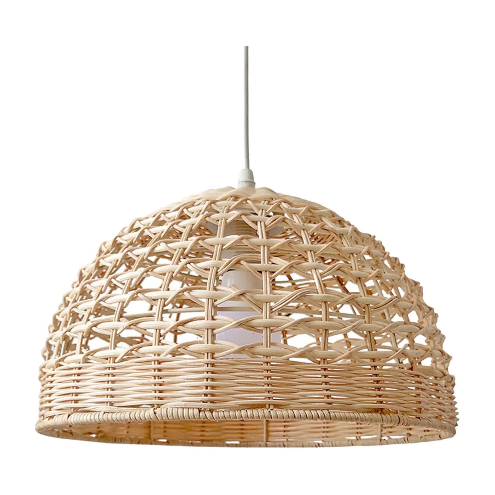 Pendant Light with Woven Bamboo Lampshade