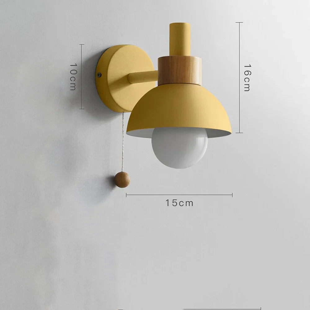 Bunte moderne Macaron-Wandlampe mit Kette