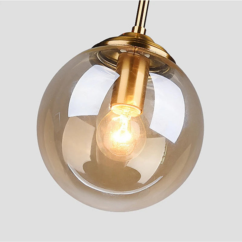 Nordic Glass LED Water Drop Pendant Light