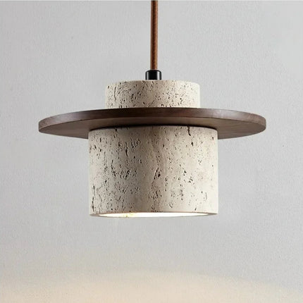 Suspension Travertin Naturel et Bois