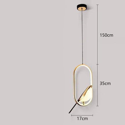 Minimalist Gold Bird LED Pendant Light